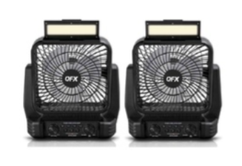 Combo 2 Ventiladores con Luz y radio FM QFX R-54